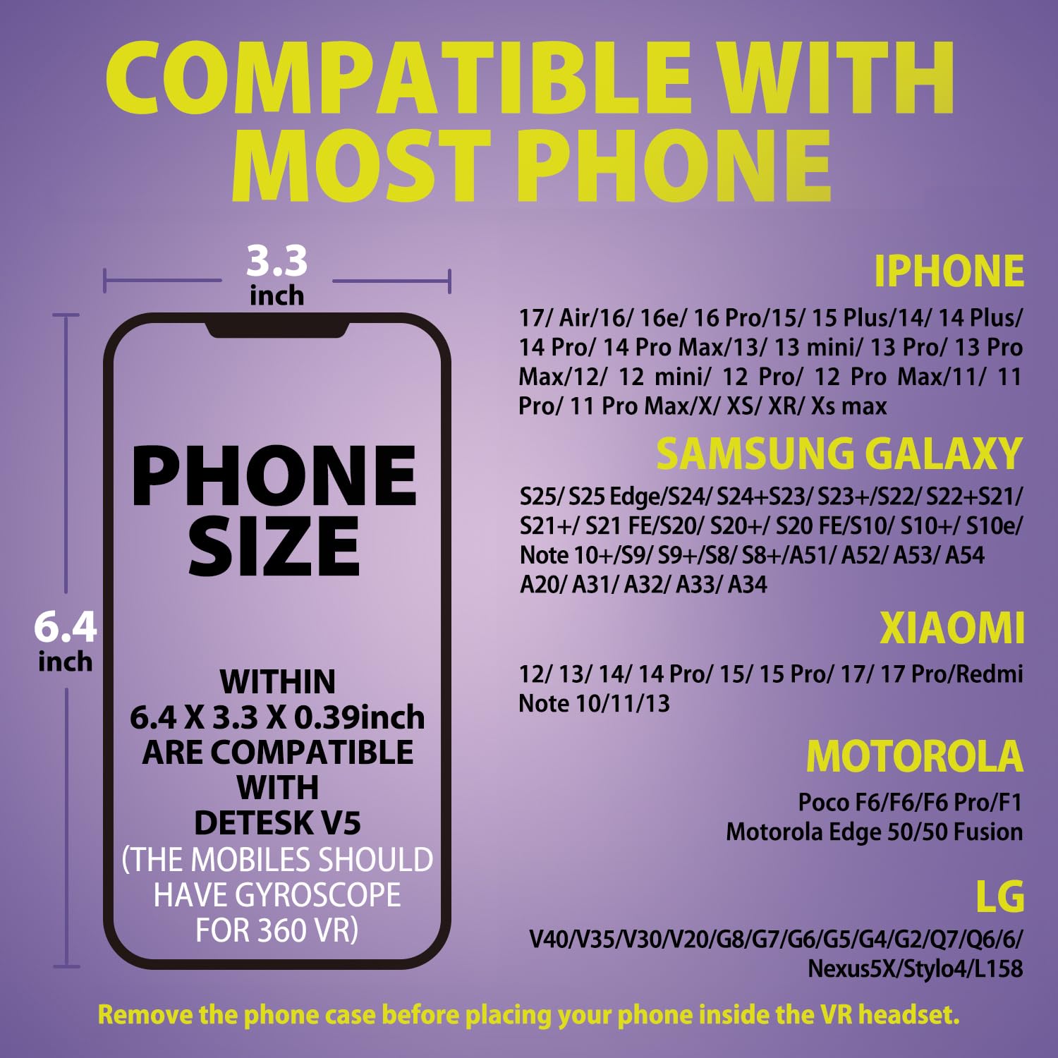 DESTEK V5 VR Headset for Phone with Controller, Anti-Blue Eyes Protected HD Lenses, 110° FOV Virtual Reality Headsets VR Goggles for iPhone 17/16/15/14/13/12/11, Samsung, Android - Black